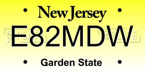 E82MDW New Jersey License Plate