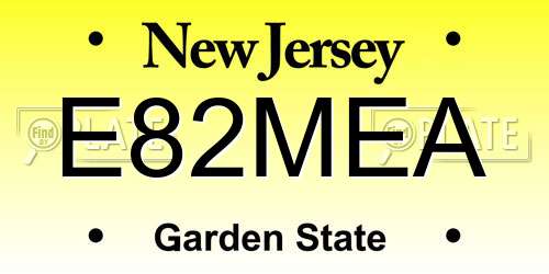 E82MEA New Jersey License Plate