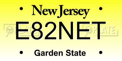 E82NET New Jersey License Plate