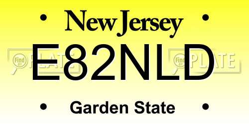 E82NLD New Jersey License Plate