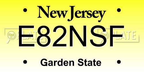 E82NSF New Jersey License Plate