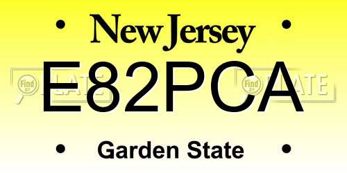 E82PCA New Jersey License Plate