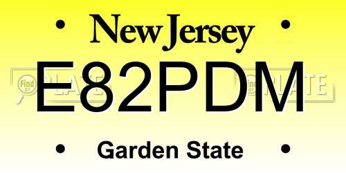 E82PDM New Jersey License Plate
