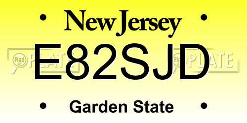 E82SJD New Jersey License Plate