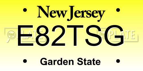 E82TSG New Jersey License Plate