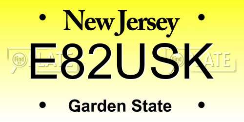 E82USK New Jersey License Plate