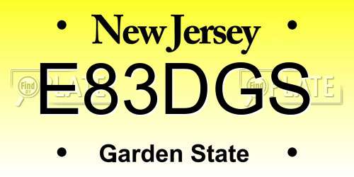 E83DGS New Jersey License Plate
