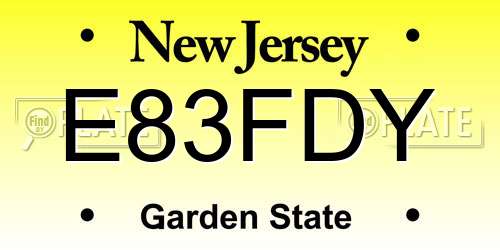 E83FDY New Jersey License Plate