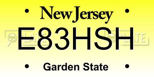 E83HSH New Jersey License Plate