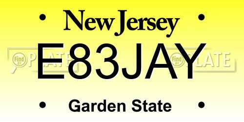 E83JAY New Jersey License Plate