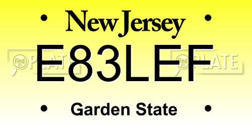 E83LEF New Jersey License Plate