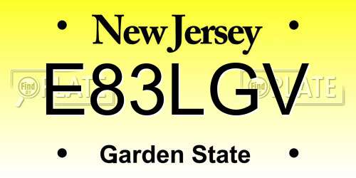 E83LGV New Jersey License Plate