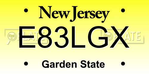 E83LGX New Jersey License Plate