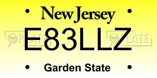 E83LLZ New Jersey License Plate