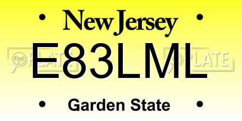 E83LML New Jersey License Plate