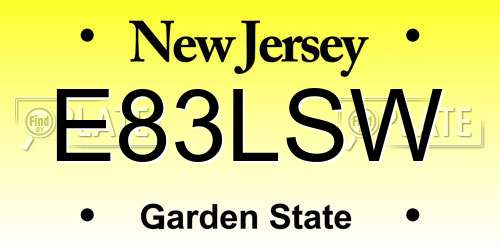 E83LSW New Jersey License Plate