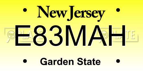 E83MAH New Jersey License Plate