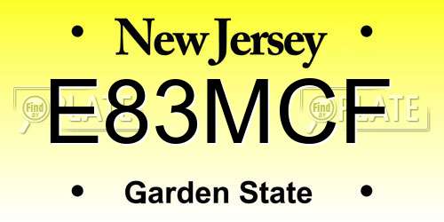 E83MCF New Jersey License Plate
