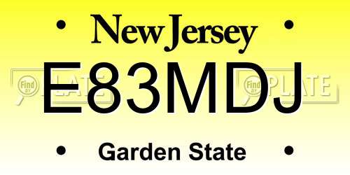 E83MDJ New Jersey License Plate