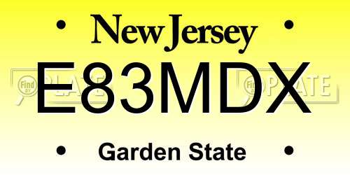 E83MDX New Jersey License Plate
