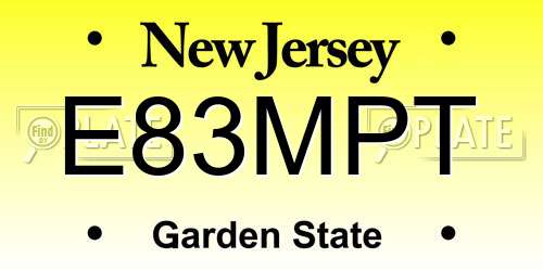E83MPT New Jersey License Plate