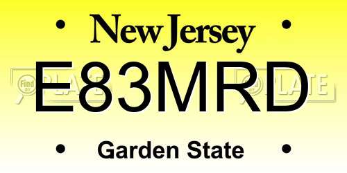 E83MRD New Jersey License Plate