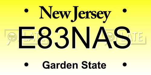 E83NAS New Jersey License Plate