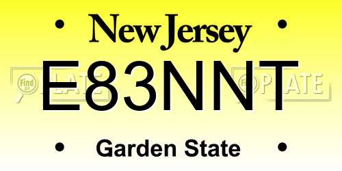 E83NNT New Jersey License Plate