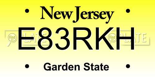 E83RKH New Jersey License Plate