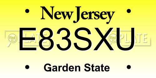 E83SXU New Jersey License Plate