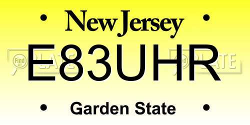 E83UHR New Jersey License Plate