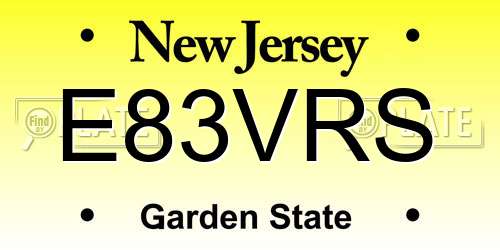 E83VRS New Jersey License Plate