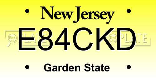 E84CKD New Jersey License Plate