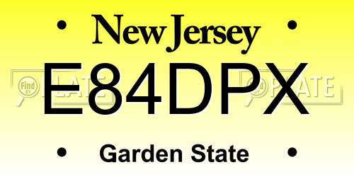 E84DPX New Jersey License Plate