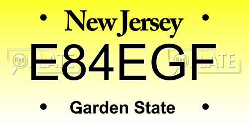 E84EGF New Jersey License Plate