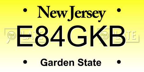 E84GKB New Jersey License Plate