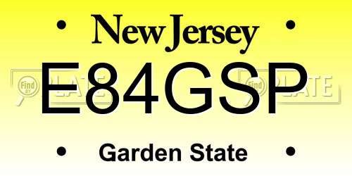 E84GSP New Jersey License Plate