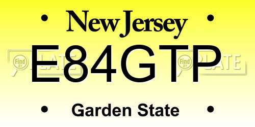 E84GTP New Jersey License Plate
