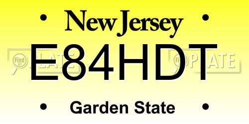 E84HDT New Jersey License Plate