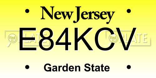 E84KCV New Jersey License Plate