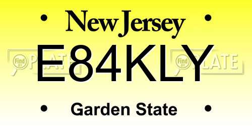E84KLY New Jersey License Plate