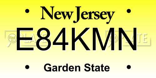 E84KMN New Jersey License Plate