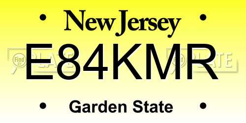 E84KMR New Jersey License Plate