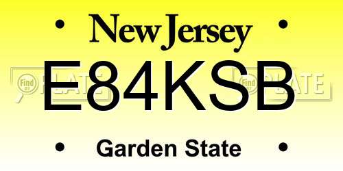 E84KSB New Jersey License Plate