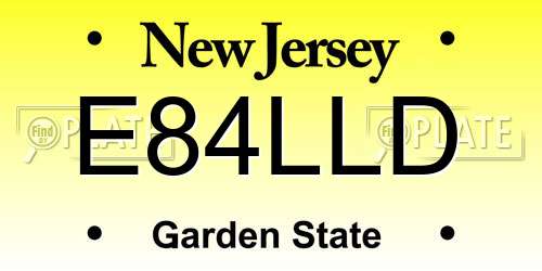 E84LLD New Jersey License Plate