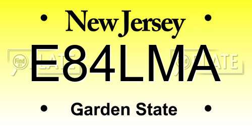 E84LMA New Jersey License Plate