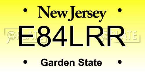 E84LRR New Jersey License Plate