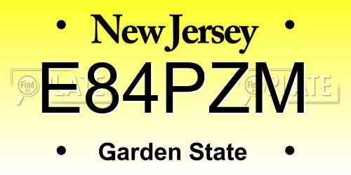E84PZM New Jersey License Plate