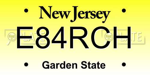 E84RCH New Jersey License Plate