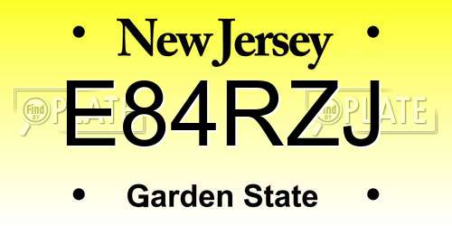E84RZJ New Jersey License Plate